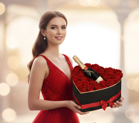 Pachete si seturi cadou femei - Aranjament Floral LOVE cu Trandafiri din Sapun Cadou perfect si elegant