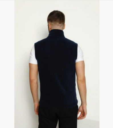 Vesta polar barbati, cu fermoar la baza gatului, culoare albastru [1]