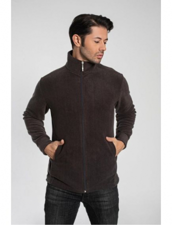 Bluza polar barbati tip hanorac, cu fermoar la baza gatului, culoare bleomarin BAK08 FUME [1]