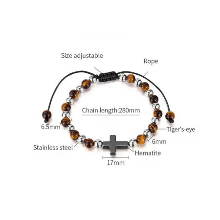 Bratara argintie, Thia Jewelry S.Steel, pentru barbati, din textil, JC-GS1659-8 [3]