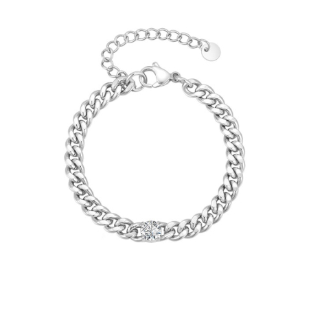 Bijuterii - Bratara argintie, Thia Jewelry S.Steel, pentru dama, din otel inoxidabil, JC-BR2328-8