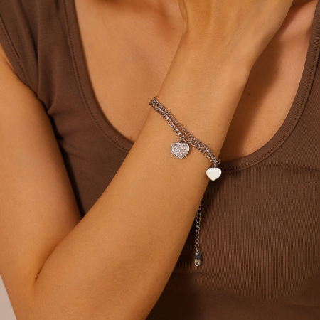 Bratara argintie, Thia Jewelry S.Steel, pentru dama, din otel inoxidabil, JC-GS1531-8 [1]