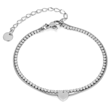 Bijuterii din inox - Bratara argintie, Thia Jewelry S.Steel, pentru dama, din otel inoxidabil, JC-GS1726-8