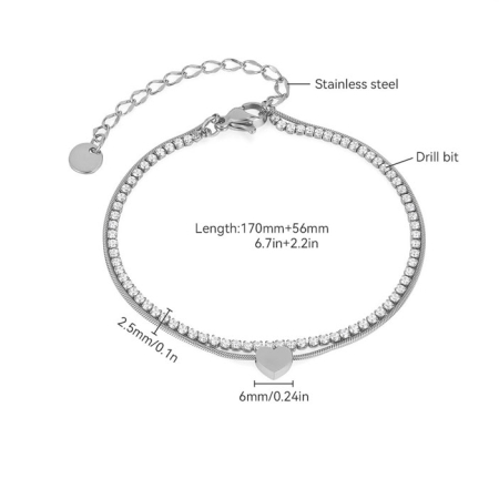 Bratara argintie, Thia Jewelry S.Steel, pentru dama, din otel inoxidabil, JC-GS1726-8 [1]