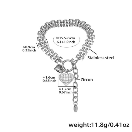 Bratara argintie, Thia Jewelry S.Steel, pentru dama, din otel inoxidabil, JC-NTXP476-0-8 [1]
