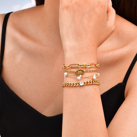 Bratara aurie, Thia Jewelry S.Steel, pentru dama, din otel inoxidabil, JC-BR2328-9 [2]