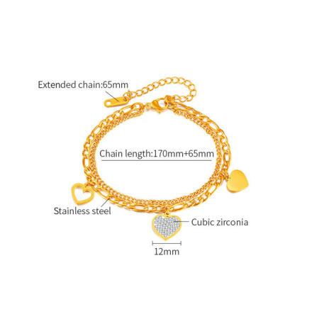 Bratara aurie, Thia Jewelry S.Steel, pentru dama, din otel inoxidabil, JC-GS1531-9 [2]