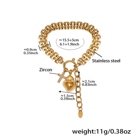 Bratara aurie, Thia Jewelry S.Steel, pentru dama, din otel inoxidabil, JC-NTXP476-1-9 [1]