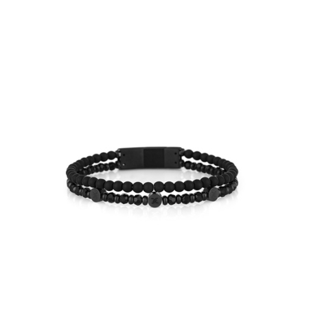 Fashion - Bratara neagra, Daniel Klein, pentru barbati, din otel inoxidabil, DKJ.6.10027-2