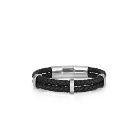 Fashion - Bratara neagra, Daniel Klein, pentru barbati, din piele, DKJ.14.10002-1