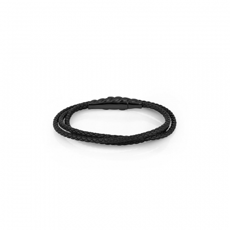 Fashion - Bratara neagra, Daniel Klein, pentru barbati, din piele, DKJ.4.2179-L-3