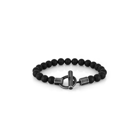 Fashion - Bratara neagra, Santa Barbara Polo, pentru barbati, din otel inoxidabil, SBJ.14.10002-4
