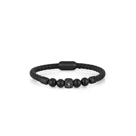 Fashion - Bratara neagra, Santa Barbara Polo, pentru barbati, din piele, SBJ.15.10007-1