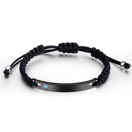 Fashion - Bratara neagra, Thia Jewelry S.Steel, pentru barbati, din textil, JC-GS1014-B34