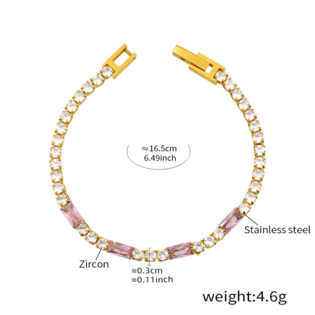 Bratara roz, Thia Jewelry S.Steel, pentru dama, din otel inoxidabil, JC-BE594-28 [1]