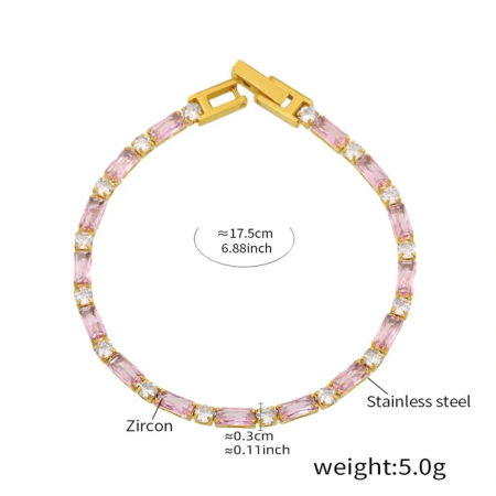 Bratara roz, Thia Jewelry S.Steel, pentru dama, din otel inoxidabil, JC-BE595-28 [1]