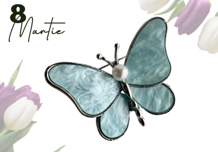 Brose cu cristale - Brosa Butterfly albastra 3x5 cm  BR23.046
