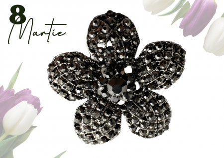 Bijuterii - Brosa Flower cu marcasite 5x5 cm  BR23.049