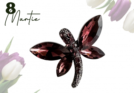 Brosa Fluture purple cu cristale  3x4 cm  BR23.056 [0]