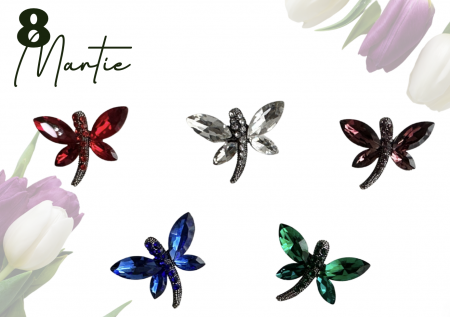 Brosa Fluture albastru cu cristale  3x4 cm  BR23.057 [1]