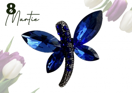 Brosa Fluture albastru cu cristale  3x4 cm  BR23.057 [0]