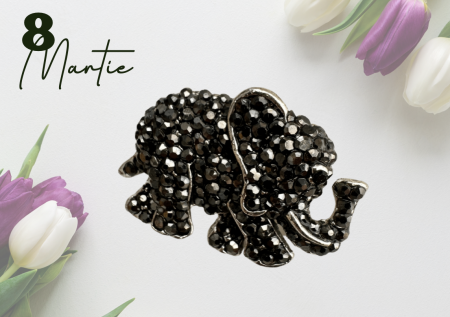 Bijuterii - Brosa model  ELEFANT  marcasite  4x6 cm  BR23.020