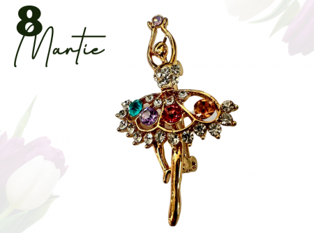 Broșă model Balerina cu cristale multicolor SC23.092 [0]