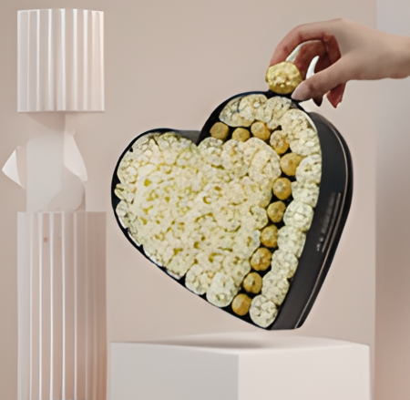 Buchet Luxury White 3 Aranjament cu trandafiri din sapun si praline de ciocolata Ferrero Rocher. [3]