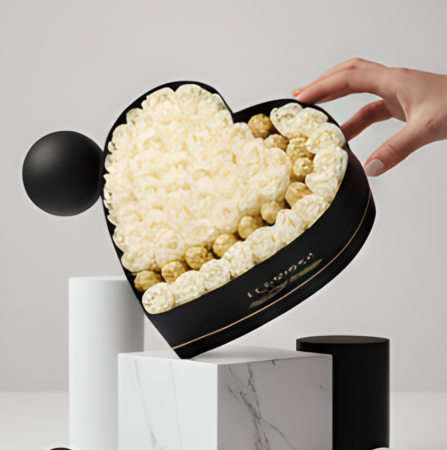 Aranjamente florale - Buchet Luxury White 3 Aranjament cu trandafiri din sapun si praline de ciocolata Ferrero Rocher.