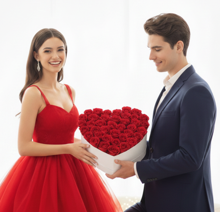 Buchet Red 1 Aranjament cu trandafiri din sapun 35 trandafiri rosii [1]