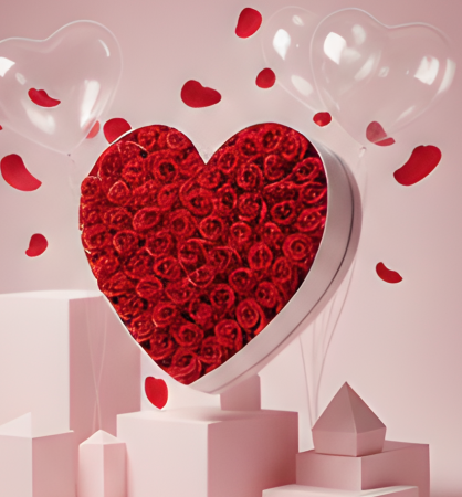 Pachete si seturi cadou femei - Buchet Red 1 Aranjament cu trandafiri din sapun 35 trandafiri rosii