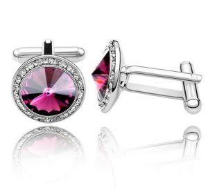 Butoni ROTUNZI purple cu cristale [0]