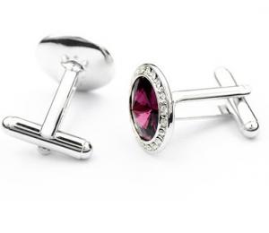 Butoni ROTUNZI purple cu cristale [1]