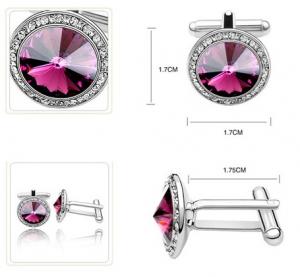 Butoni ROTUNZI purple cu cristale [2]