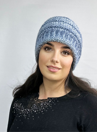 Caciula dama impletita, calduroasa si dublata în interior, HONEY albastru [1]