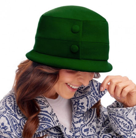 Caciuli si palarii dama - Caciula de dama  100% lana,TTS24.01.AP2306 verde  Rabionek Polonia