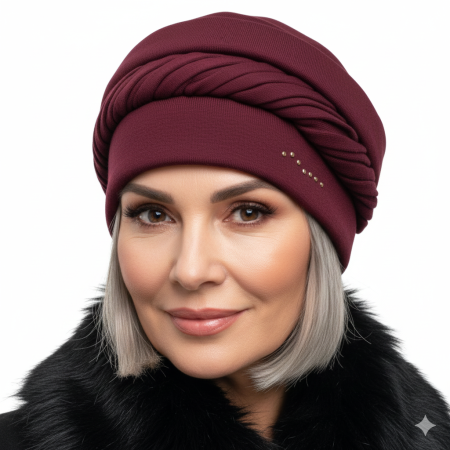 Caciuli si palarii dama - Caciula de dama MIA din angora, captuseala din polar, culoare bordo MIA25