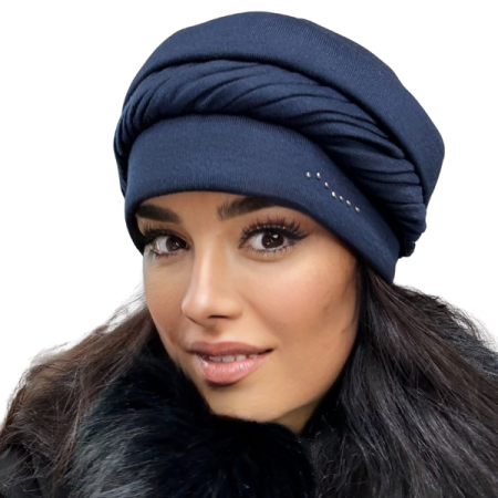 Caciuli si palarii dama - Caciula de dama MIA din angora, captuseala din polar, culoare bleomarin MIA25