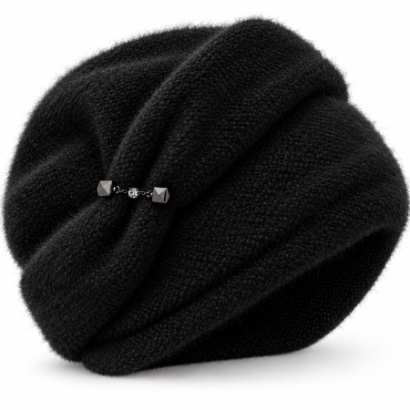 Caciula de dama modelul MIRA din angora, marime 58-60, captuseala din polar, culoare  NEAGRA MIR_02 [3]