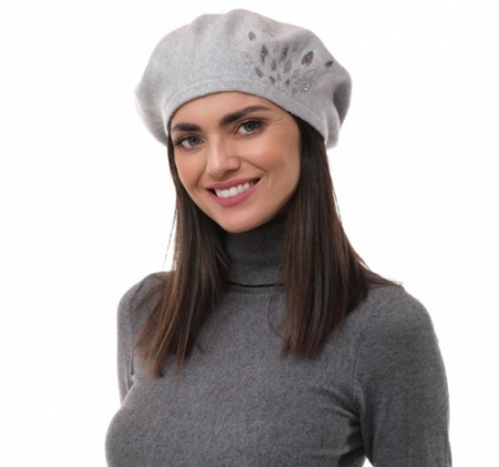 Caciula de dama stil bereta 100% lana, marime universala  BA23.03.848 violet Rabionek Polonia [1]