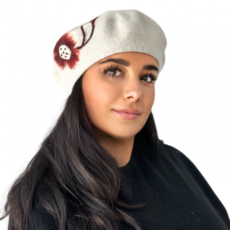 Caciula de dama stil bereta bej 100% lana, marime universala  BM22.03.B02 Polonia [0]