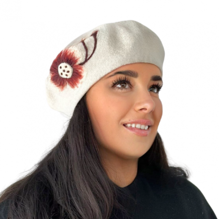 Caciula de dama stil bereta bej 100% lana, marime universala  BM22.03.B02 Polonia [2]