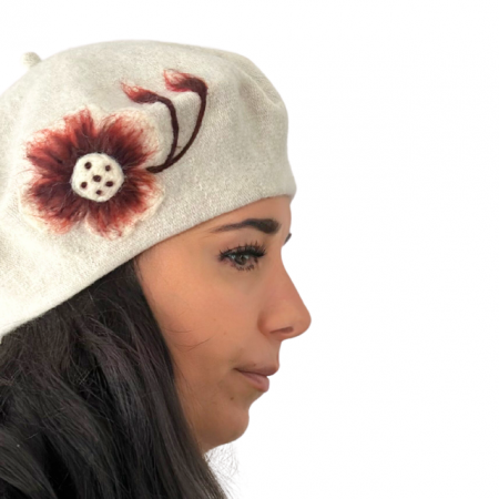 Caciula de dama stil bereta bej 100% lana, marime universala  BM22.03.B02 Polonia [1]