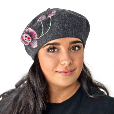 Caciula de dama stil bereta bej 100% lana, marime universala  BM22.03.G02 Polonia [0]