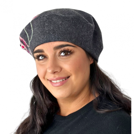 Caciula de dama stil bereta bej 100% lana, marime universala  BM22.03.G02 Polonia [1]