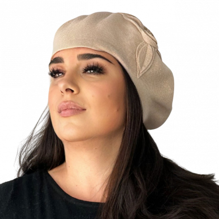 Caciula de dama stil bereta bej 100% lana, marime universala  DN22.03.B01 Polonia [1]