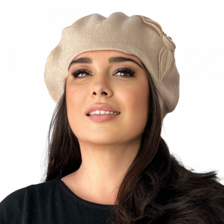 Caciula de dama stil bereta bej 100% lana, marime universala  DN22.03.B01 Polonia [0]