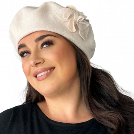 Caciula de dama stil bereta bej 100% lana, marime universala  DN22.03.B02 Polonia [0]