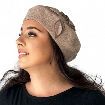 Caciula de dama stil bereta bej 100% lana, marime universala  DN22.03.B03 Polonia [0]