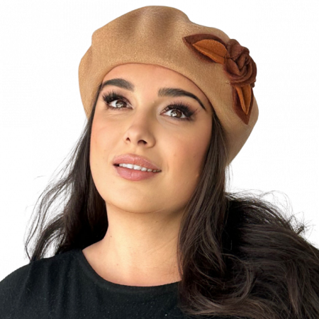 Caciula de dama stil bereta bej 100% lana, marime universala  DN22.03.B04 Polonia [1]